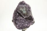 Sparkling, Amethyst Geode Section on Metal Stand #209226-1